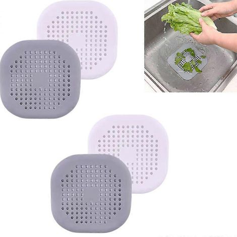 Lot de 4 extensions de cheveux en silicone pour la douche - Filtre avec ventouse (1/5)