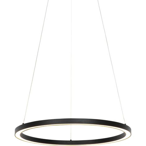 QAZQA girello - LED Dimmable Suspension variateur inclus - 1 lumière - Ø 60 cm - Noir - Design - éclairage intérieur - Salon I Chambre I Cuisine I Salle à manger