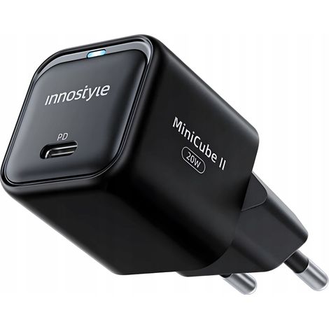 Cargador rápido INNOSTYLE CUBE USB-C 20W USB tipo C GAN II para iPhone LED