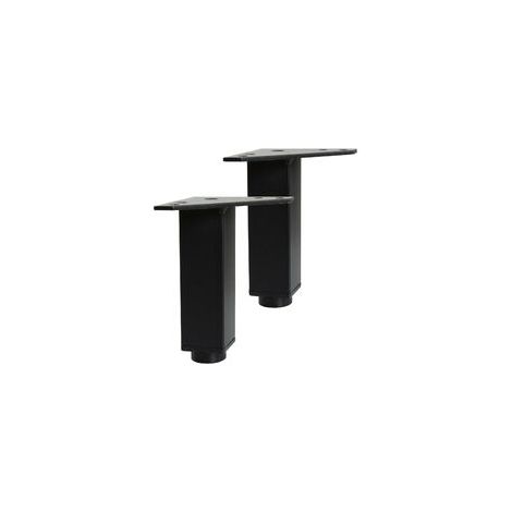 Pieds réglables- Jeu de 2 pieds réglables pour Meuble de Salle de Bain - Noir Mat (1/3)