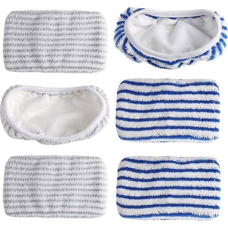 CSPARKV 6 Pièces Serpillières Remplacement pour Rowenta Clean & Steam ZR005801/RY7/RY8, Chiffons en Microfibre, Tampon à Vadrouille Reutilisable pour Nettoyer et Frotter Les Sols (1/4)