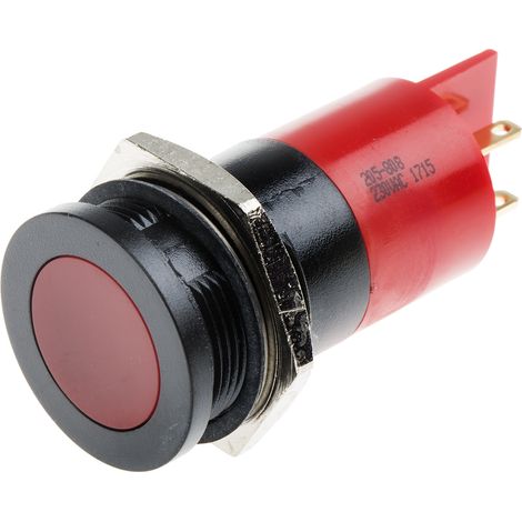 Voyant LED lumineux Rouge RS PRO, dia. 22mm, 230V c.a., IP67 ( Prix pour 1 )