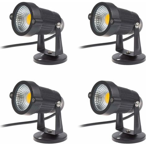 Set mit 4 LED-Strahlern, 3 W, 220 V, verstellbare Gartenstrahler, Außenbeleuchtung für Garten und Terrasse (1/4)
