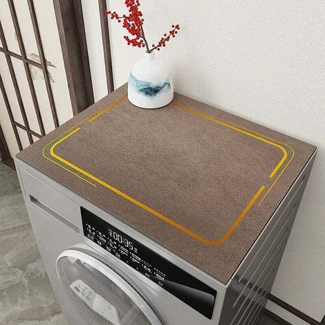 Antidérapant Housse de Réfrigérateur Housse de Protection pour Réfrigérateur Couvercle Anti-poussière Polyvalent Housse de Machine à Laver pour Réfrigérateur Lave-Linge (Gris/Café/Marine)