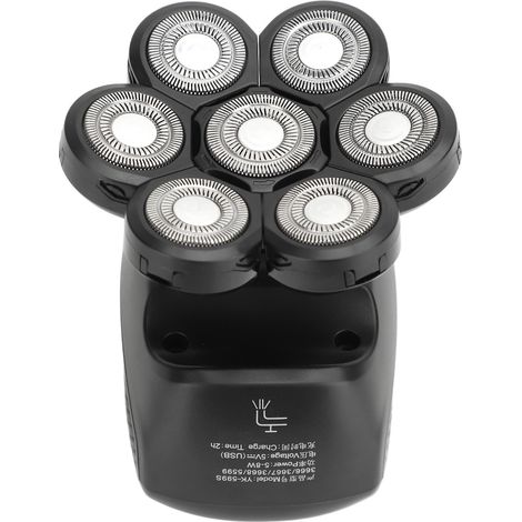Tondeuse électrique multifonctionnelle pour crânes chauves avec 7 têtes flottantes (1/5)