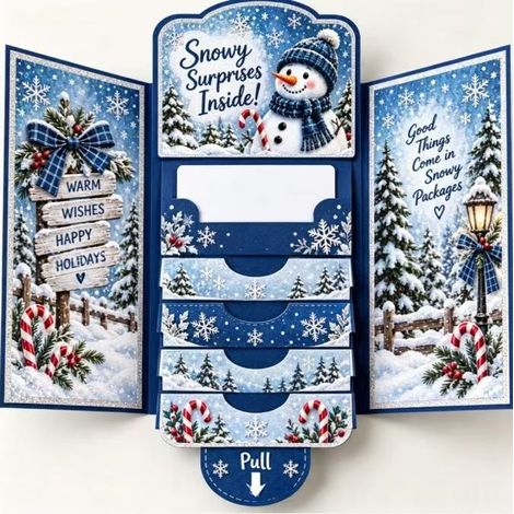 New DIY Merry Christmas 3D Pop-Up Cards - Snowman Card Holder