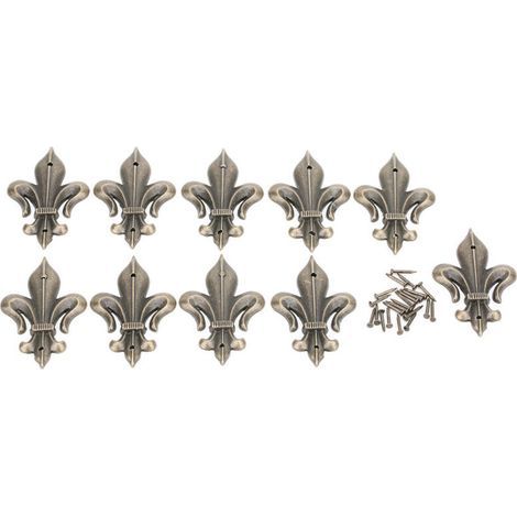 10 Pièces Coins Alliage Zinc Bronze Cyan pour Boîte à Bijoux DIY Couverture Bordure Album Accessoires 54x33mm (1/5)