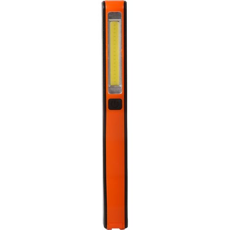 Torche LED portable rechargeable USB, lampe d'inspection avec clip aimanté, 1 pièce, orange, éclairage de travail mains libres (1/5)