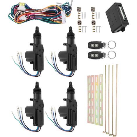 Zentralverriegelungsset mit Fernbedienung, schlüssellosem Zugangssystem, 12 V mit LED-Anzeige und 2 Steuergeräten (1/5)