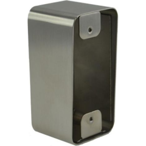 Boîtier inox en 42 x 87 x 38-42 mm pour mise en applique des boutons sur platine de 84.5 x 39.5 mm - IZYX SYSTEMS (1/2)