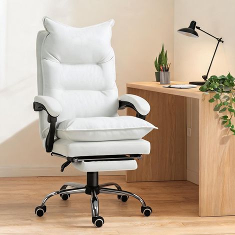Chaise de bureau blanc en polyuréthane 72 x 66 x 130 cm (1/5)