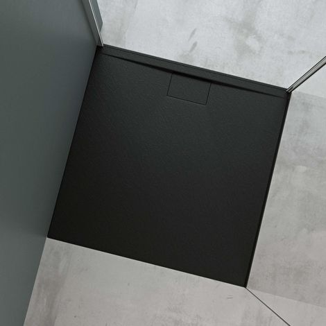 Mai & Mai Duschtasse Duschwanne aus Mineralguss BxTxH: 100x100x3 cm Mineralgusswanne in Anthrazit DIN-Anschlüsse Geoma07