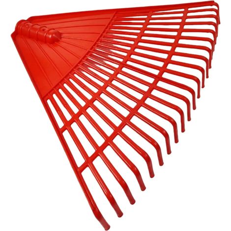 Tête de râteau à gazon de rechange (rouge) - Montage facile - Accessoire multifonctionnel et léger 42 x 34 cm pour arbustes et gazon de printemps, avec 21 dents (1/5)