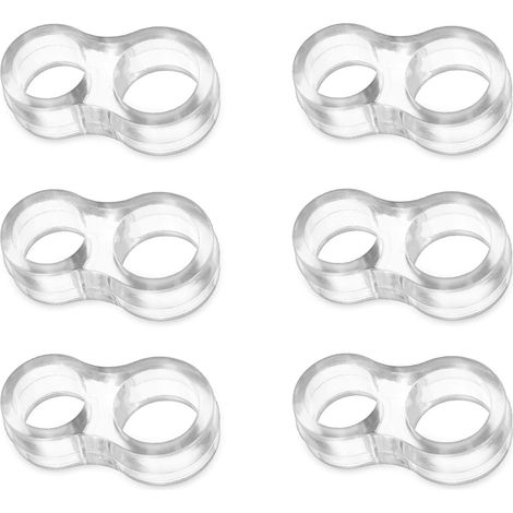Amortiguadores/topes de silicona para manijas de puertas para proteger las paredes de daños, paquete de 6 (Figura ocho) (1/5)