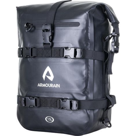 Motorrad Hecktasche 15L Wasserdicht PVC Schwarz mit Schultergurt (1/5)