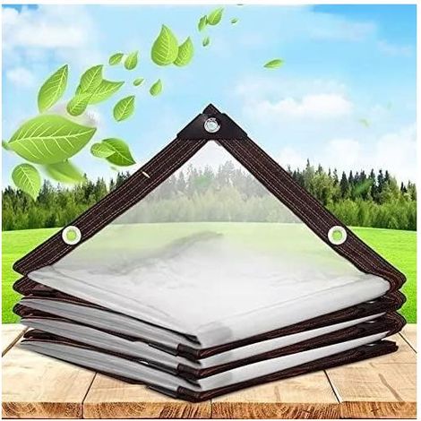 Lona impermeable transparente con ojales - para muebles de jardín - apta para uso exterior - resistente a la lluvia - aislamiento para plantas - a prueba de polvo - 2 x 1 m (1/5)