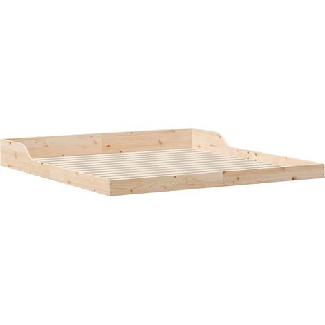 Bed Frame Brown 180 x 220 cm Solid Pine Wood vidaXL (1/5)
