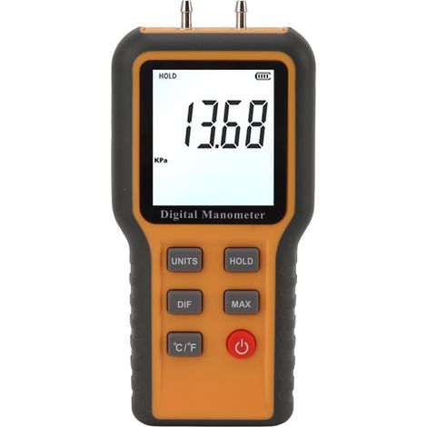 Manomètre numérique pour moteur, indicateur différentiel, testeur de gaz CVC double port haute précision, manomètre d'air (1/5)