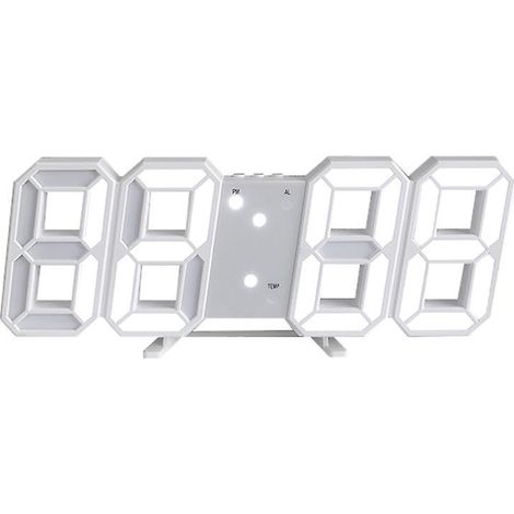 1 Pcs Horloge Murale Digitale Led 3d Petit Rveil Tlcommande 25.2cm 12/24 Heure Temperature Date Affichage Temps Mmoire Fonction Snooze Veilleuse L (1/5)
