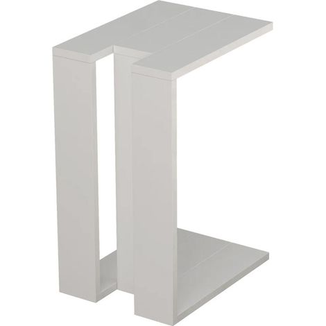 Tavolino da Caffè per Soggiorno 57x40x30 cm Laterale Divano in Legno MDF Bianco (1/4)