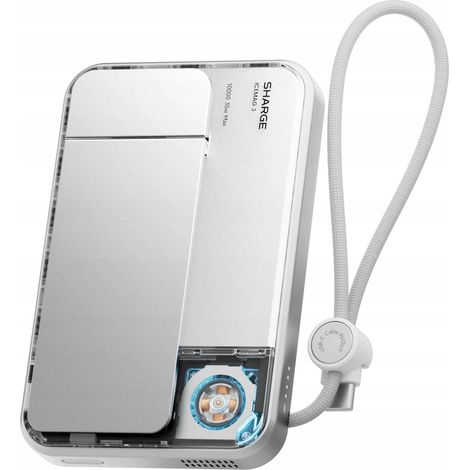 Batterie externe SHARGE Ice Mag 3 10 000 mAh, charge rapide MagSafe USB-C, blanche (1/5)