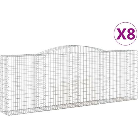 Maison Exclusive - Gabionen mit Hochbogen 8 Stk. 400x50x140/160cm