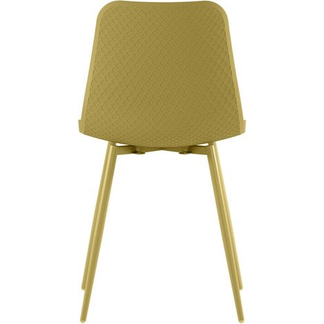 Sedia da interni Cover in polipropilene con struttura in metallo verniciato color senape - Design moderno, ergonomica, 50x58x85 cm (1/5)