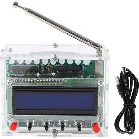 Selbstbau-FM-Radio 87 bis 108 MHz, digitaler Radioempfänger mit LCD-Display und LED-Blinklicht für Bildungszwecke