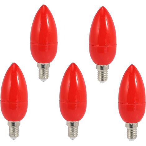 Lot de 5 ampoules LED rouges porte-bonheur, ampoules à économie d'énergie, culot E14-AquaForge (1/5)
