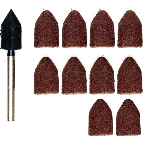 Proxxon - Schleifkappen Ø 9 mm, je 5 Stück Korn 80 + 150, mit Träger - 28987