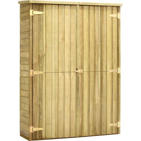 Casetta da giardino casetta per cabine casetta per riporre gli attrezzi casetta per esterni robusta 123 x 50 x 171 cm Legno di pino impregnato marrone 020022402