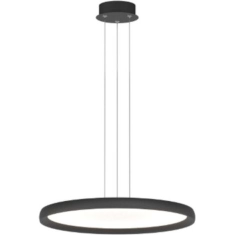 Lampadario moderna top light plana 1221 s50 led cct switch metallo acrilico, finitura metallo nero