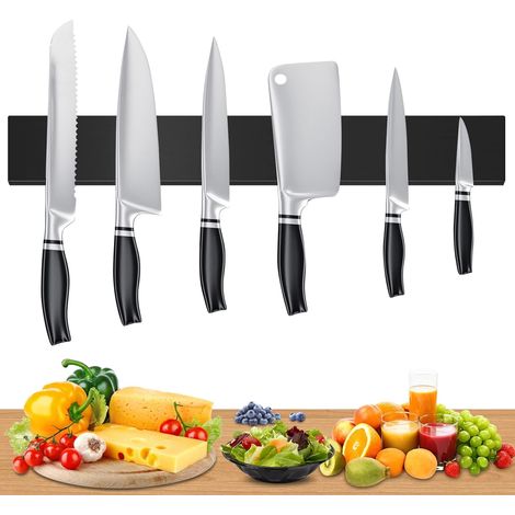 Barre Magnétique pour Couteaux,Barre à Couteaux Aimantée,40 cm,Porte Couteau Magnetique,3 Rubans Adhésifs 3M,pour Support Ustensiles de Cuisine et Outils (1/5)