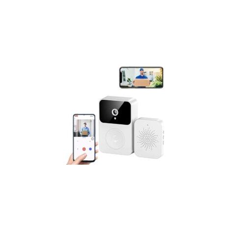 Sonnette Sans Fil Connectée Avec Caméra De Surveillance, Wifi Smart Camera, Enregistrement Vidéo, Sonnette Porte (Type-C), Plusieurs Sonnerie Rechargeable, Connexion Smartphone Android Et Iphone. - RW