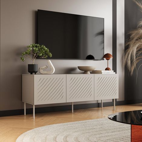 Mueble para TV Termoli, un Estante, 3 Puertas, 3 Compartimentos, 150.5x42x60h cm Beige (1/4)