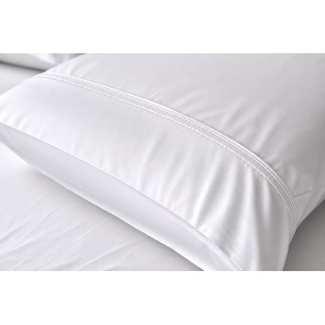 Lot de 2 taies d'oreiller en Bambou 50 × 70 cm – Rafraîchissantes, Respirantes et thermorégulatrices, draps Frais pour l'été, Couleur Blanc, 400 Fils (1/5)