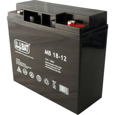 Batería MegaBat MB 18-12 para sistema UPS, de plomo-ácido sellada (VRLA), 12 V, 18 Ah.