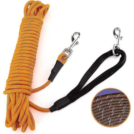Collier de dressage pour chien, 10 mètres de long, en cuir réfléchissant robuste, convient aux chiens de taille moyenne à grande. (1/5)