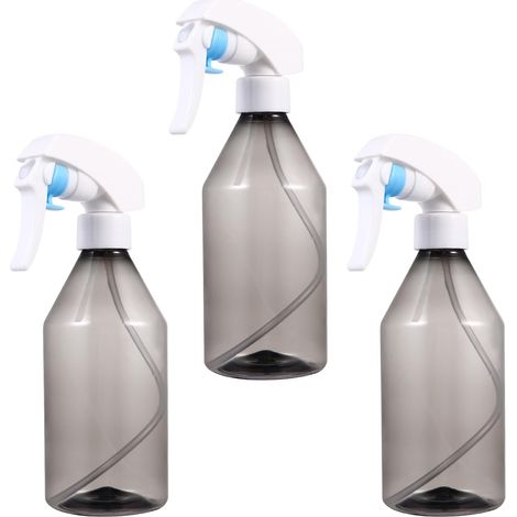 Juego de 3 botellas pulverizadoras de agua de 300 ml, botellas pulverizadoras vacías de PET negro, nebulizadores para plantas de interior/exterior. (1/5)