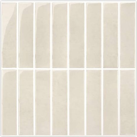 Autocollant Carrelage 3d - Vinyle Beige Brillant 31x31cm - Pour Cuisine Et Salle De Bain - Lot De 10 (1/5)