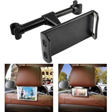Supporto per auto per tablet/telefono, regolabile e girevole a 360°, per schienale del sedile - Nero (1/4)