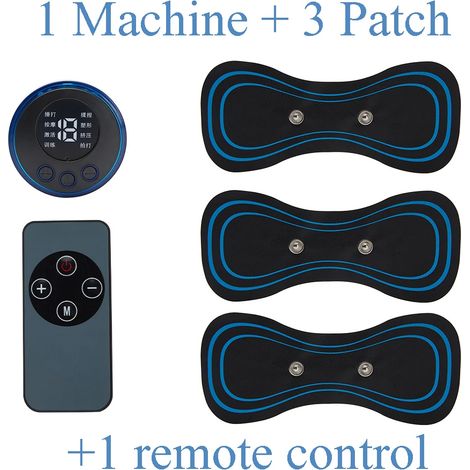 Mini-EMS-Nackenmassagegerät mit elektrischen Impulsen, LCD-Display und 8 Modi. Nackenmassagepflaster zur Linderung von Muskelschmerzen. Tragbares Körpermassagegerät 01106-AquaForge
