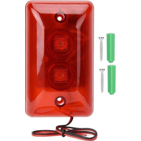 Sirène d'alarme filaire 12 V avec stroboscope intégré – son puissant + lumière clignotante pour système de sécurité domestique (1/4)