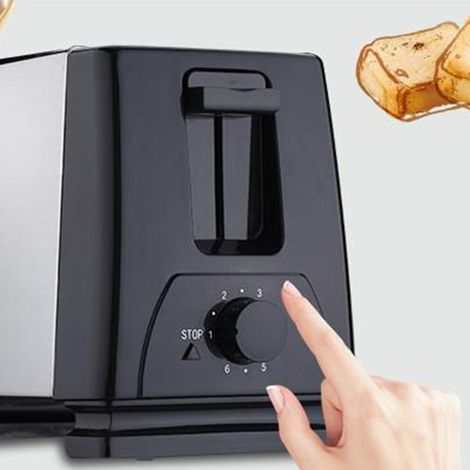 BH-002 Grille-pain entièrement automatique, appareil à sandwichs, machine à petit-déjeuner multifonction (noir) (1/5)