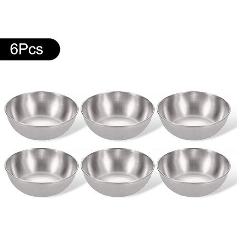 (Argent, 6 pièces) Plats à sauce, plats à épices et ustensiles de cuisine en acier inoxydable (1/3)
