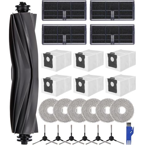 Kit Pices rechange Compatible pour Dreame L10s Pro Ultra Heat / L10s Ultra Gen 2 / X30 Ultra/Mova E30 Ultra,1 Brosse Principale,6 Sacs Poussire,6 Chiffons,4 Filtres,6 Brosses latrales (1/5)