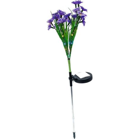 Lampes solaires de jardin motif chrysanthème, éclairage décoratif extérieur à énergie solaire pour allée et cour