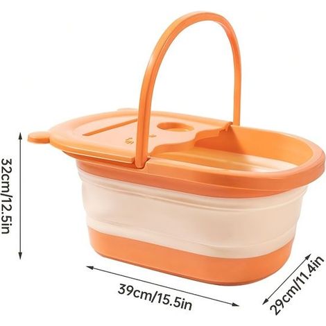 BelleRise - 1 Bassin de bain de pieds pliable, Masseur pour bain de pieds, Accessoires pour bain de pieds, Grand bassin de bain de pieds (1/4)