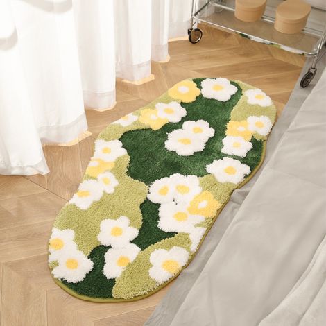 Teppich für den Innenbereich, Bettvorleger, dicker und weicher Teppich für Sofa und Sessel im Wohnzimmer, saugfähiger und schnelltrocknender Badezimmerteppich