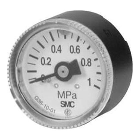 Manomètre SMC, 0MPa à 0.4MPa, raccord R 1/8, Ø cadran 37.5mm ( Prix pour 1 )